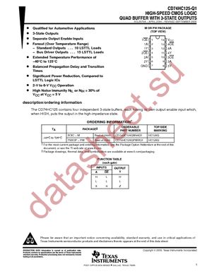 CD74HC125QPWRQ1 datasheet  